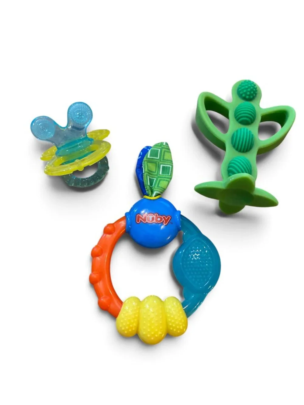 Baby Teether/Toy Lot, Lot of 4 - Nuby, Infantino, and Dr. Browns